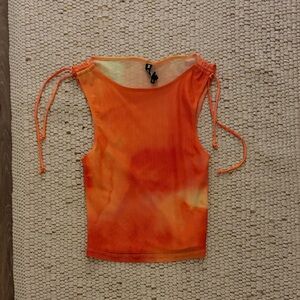 Motel Rocks Fiery Orange Tie-Dye Tank Top